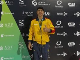 Ángel Barajas, campeón en barras paralelas de la Copa Mundo de Gimnasia Artística
